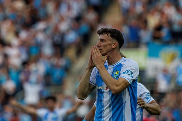 04.08.2026, GER, Regionalliga Nord-Ost, 3. Spieltag, Saison 2026 2027), Chemnitz, Chemnitzer FC - FSV Zwickau David Vogt (Chemnitzer FC 11) jubelt Chemnitz eins-Stadion - An der Gellertstraße Sachsen Deutschland *** August 4, 2026, GER, Regionalliga North East, Matchday 3, 2026–2027 season, Chemnitz, Chemnitzer FC vs. FSV Zwickau, David Vogt, Chemnitzer FC 11 celebrates, Chemnitz Eins Stadium, An der Gellertstraße, Saxony, Germany Copyright: xnordphotoxGmbHx xTrienitzx