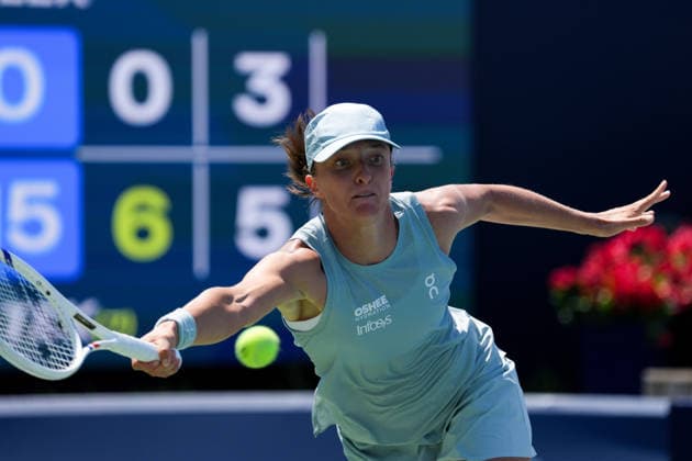 National Bank Open 2026 - Day 4 TORONTO, CANADA - AUGUST 4 : Iga Swiatek of Poland in action against Sara Bejlek of Czech Republic in the round of 64 during the WTA, Tennis Damen 1000 National Bank Open in Toronto, Ontario, Canada on August 4, 2026. Mert Alper Dervis Anadolu Toronto Canada. Editorial use only. Please get in touch for any other usage.  Copyright: x2026xAnadoluxMertxAlperxDervisx