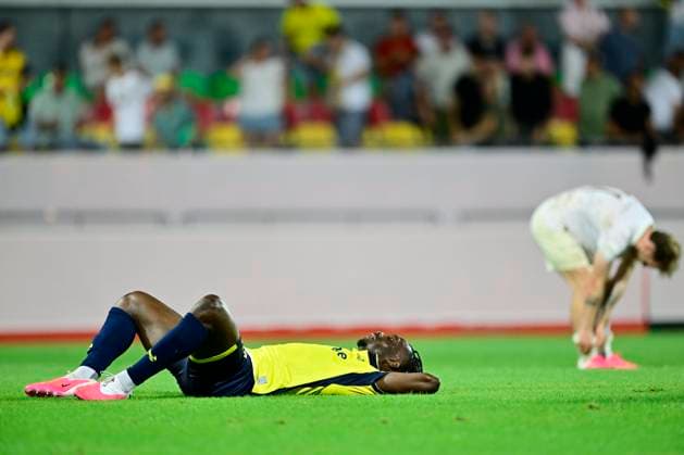 Royale Union Saint-Gilloise v Bodo Glimt - UEFA Champions League OOSTENDE, BELGIUM - AUGUST 04 : David Promise Oluwatobi forward of Royale Union Saint-Gilloise looks dejected on the final whistle after the draw during the UEFA Champions League 2026 27 third qualifying round first leg between Royale Union Saint-Gilloise and Bodo Glimt on August 4, 2026 in Oostende, Belgium, 04 08 2026 Oostende Belgium  Copyright: xJanxDexMeuleneirx