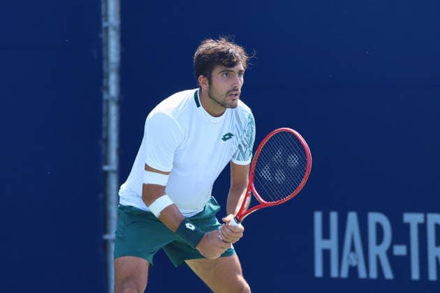 ATP, Tennis Herren Masters 1000 National Bank Open Montreal 2026 - Round of 64 - Day 4 Roman Andres Burruchaga of Argentina looks on during the Men™s Singles round of 64 match against Alexei Popyrin of Australia on day 4 of the ATP Masters1000 National Bank Open at IGA Stadium. on August 4, 2026, in Montreal, Canada. (Photo by Horacio Zamora Eyepix Group) Copyright: xHoracioxZamorax xEyepixxGroupx HZ_04082026_193814