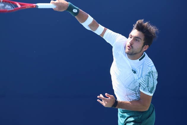 ATP, Tennis Herren Masters 1000 National Bank Open Montreal 2026 - Round of 64 - Day 4 Roman Andres Burruchaga of Argentina serves during the Men™s Singles round of 64 match against Alexei Popyrin of Australia on day 4 of the ATP Masters1000 National Bank Open at IGA Stadium. on August 4, 2026, in Montreal, Canada. (Photo by Horacio Zamora Eyepix Group) Copyright: xHoracioxZamorax xEyepixxGroupx HZ_04082026_193816