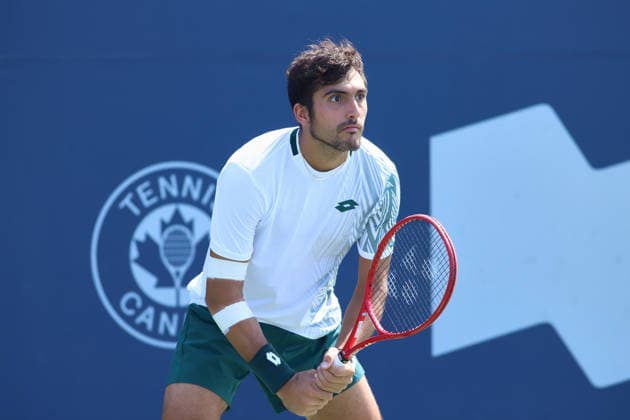 ATP, Tennis Herren Masters 1000 National Bank Open Montreal 2026 - Round of 64 - Day 4 Roman Andres Burruchaga of Argentina looks on during the Men™s Singles round of 64 match against Alexei Popyrin of Australia on day 4 of the ATP Masters1000 National Bank Open at IGA Stadium. on August 4, 2026, in Montreal, Canada. (Photo by Horacio Zamora Eyepix Group) Copyright: xHoracioxZamorax xEyepixxGroupx HZ_04082026_193798