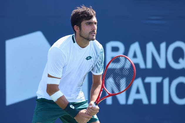 ATP, Tennis Herren Masters 1000 National Bank Open Montreal 2026 - Round of 64 - Day 4 Roman Andres Burruchaga of Argentina looks on during the Men™s Singles round of 64 match against Alexei Popyrin of Australia on day 4 of the ATP Masters1000 National Bank Open at IGA Stadium. on August 4, 2026, in Montreal, Canada. (Photo by Horacio Zamora Eyepix Group) Copyright: xHoracioxZamorax xEyepixxGroupx HZ_04082026_193799