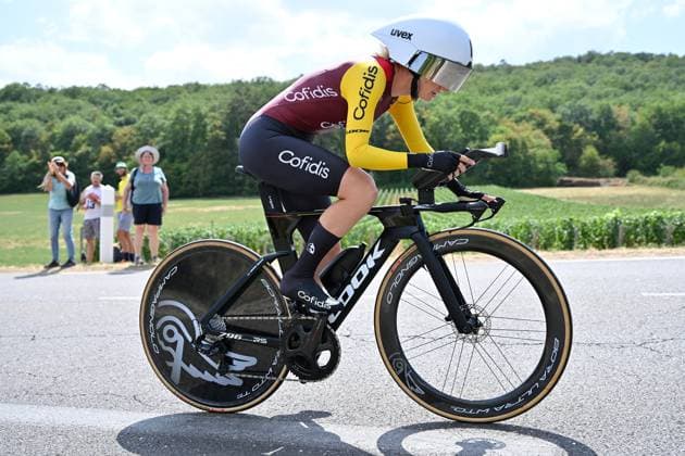 04.08.2026 --- Lacets de Marsannay, Frankreich --- Radsport --- Tour De France Femmes --- 4. Etappe Einzelzeitfahren von Gevrey-Chambertin nach Dijon --- --- Hannah Ludwig (Team Cofidis) Tour De France Femmes stage 4 *** August 4, 2026, Lacets de Marsannay, France, Cycling, Tour de France Femmes, Stage 4, Individual Time Trial from Gevrey-Chambertin to Dijon, Hannah Ludwig, Team Cofidis, Tour de France Femmes, Stage 4