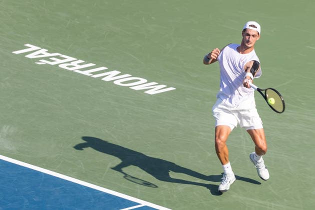 August 4, 2026, Montreal, Quebec, Canada: TERENCE ATMANE from France forehand in match against Jack Draper from Great Britain in first round at Canadian Open at IGA stadium in Montreal, Quebec, Canada on 2026-08-04 Montreal Canada - ZUMAl189 20260804_zsp_l189_079 Copyright: xYannickxLegarex
