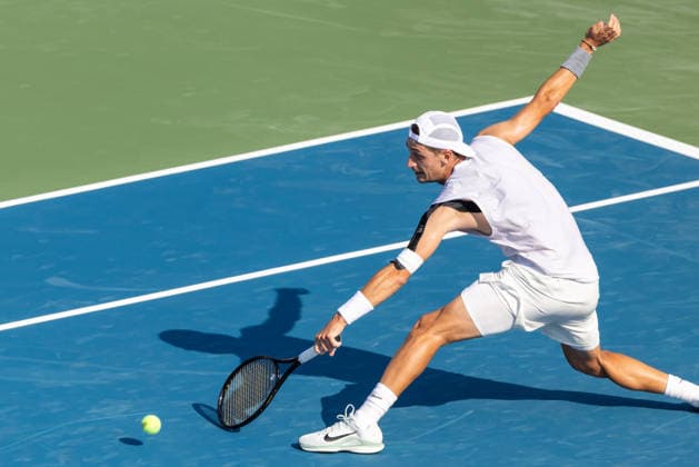 August 4, 2026, Montreal, Quebec, Canada: TERENCE ATMANE from France forehand in match against Jack Draper from Great Britain in first round at Canadian Open at IGA stadium in Montreal, Quebec, Canada on 2026-08-04 Montreal Canada - ZUMAl189 20260804_zsp_l189_081 Copyright: xYannickxLegarex
