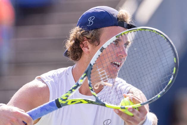 August 4, 2026, Montreal, Quebec, Canada: LIAM DRAXL from Canada serving in match against Daniel Merida from Spain in first round at Canadian Open at IGA stadium in Montreal, Quebec, Canada on 2026-08-04 Montreal Canada - ZUMAl189 20260804_zsp_l189_094 Copyright: xYannickxLegarex