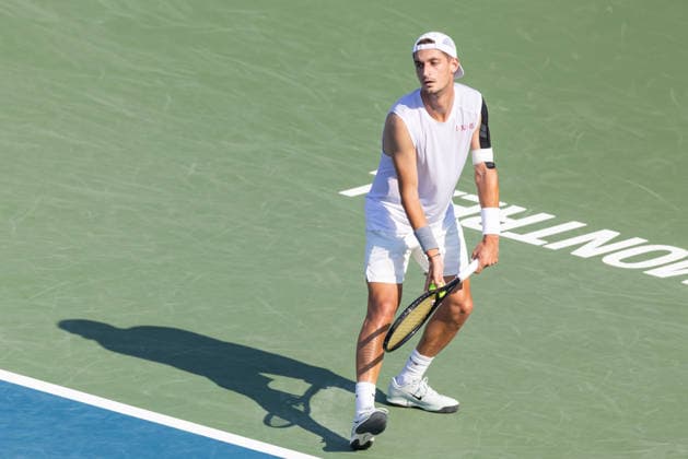 August 4, 2026, Montreal, Quebec, Canada: TERENCE ATMANE from France serving in match against Jack Draper from Great Britain in first round at Canadian Open at IGA stadium in Montreal, Quebec, Canada on 2026-08-04 Montreal Canada - ZUMAl189 20260804_zsp_l189_101 Copyright: xYannickxLegarex
