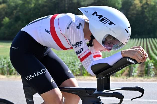 04.08.2026 --- Lacets de Marsannay, Frankreich --- Radsport --- Tour De France Femmes --- 4. Etappe Einzelzeitfahren von Gevrey-Chambertin nach Dijon --- --- Dominika Wlodarcyk (UAE Team L™Imad) Tour De France Femmes stage 4 *** August 4, 2026, Lacets de Marsannay, France, Cycling, Tour de France Femmes, Stage 4: Individual Time Trial from Gevrey-Chambertin to Dijon, Dominika Wlodarcyk, UAE Team L™Imad, Tour de France Femmes, Stage 4