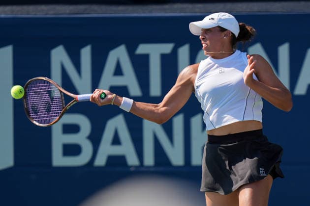 WTA, Tennis Damen Masters 1000 National Bank Open Toronto 2026 - Round of 64 - Day 4 Madison Keys of United States plays a forehand during the Women™s Singles round of 64 match against Antonia RuÅ¾iÄ‡ of Croatia on day 4 of the WTA Masters 1000 National Bank Open at Sobeys Stadium on August 4, 2026, in Toronto, Canada. (Photo by Leonardo Ramirez Eyepix Group) Copyright: xLeonardoxRamirezx xEyepixxGroupx LR_04082026_08117
