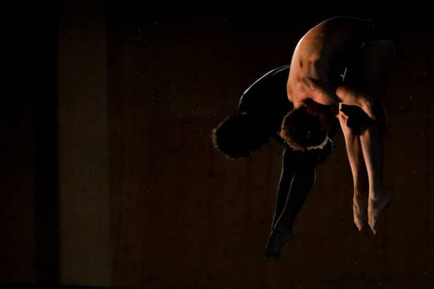 Simone Conte, Raffaele Pelligra of Italy compete in the diving 10m Platform Synchro Men Final during the European Aquatics Championships at the Olympic Aquatic Center in Paris (France), August 4, 2026. Andrea Staccioli