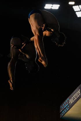 Ben Cutmore of Great Britain, Euan McCabe of Great Britain compete in the Diving Men s 10m Platform Final during the European Aquatics Championships at the Olympic Aquatic Center in Paris (France), August 4, 2026. Andrea Staccioli