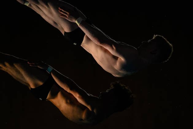 Luis Carlo Avila Sanchez of Germany, J.S. Eikermann Gregorchuk of Germany compete in the Diving Men s 10m Platform Final during the European Aquatics Championships at the Olympic Aquatic Center in Paris (France), August 4, 2026. Andrea Staccioli