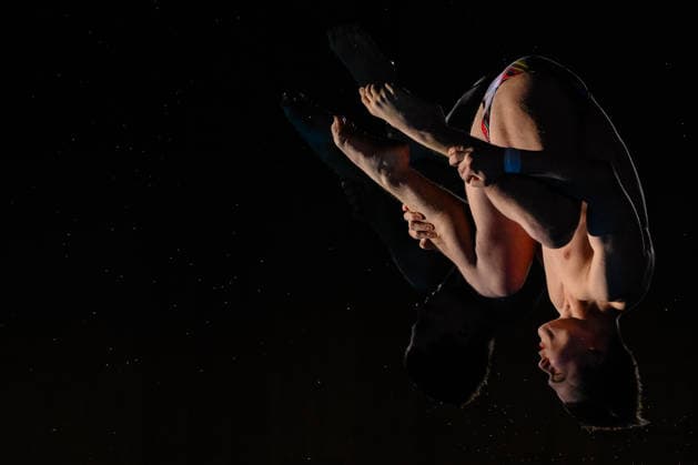 Mark Hrytsenko of Ukraine, Oleksii Sereda of Ukraine compete in the Diving Men s 10m Platform Final during the European Aquatics Championships at the Olympic Aquatic Center in Paris (France), August 4, 2026. Andrea Staccioli