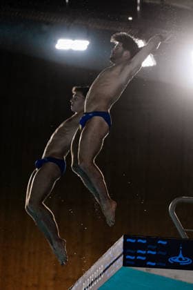 Ben Cutmore of Great Britain, Euan McCabe of Great Britain compete in the Diving Men s 10m Platform Final during the European Aquatics Championships at the Olympic Aquatic Center in Paris (France), August 4, 2026. Andrea Staccioli