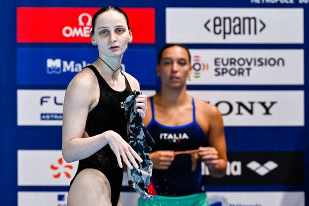 Elizaveta Kuzina of Neutral Athlete B reacts after competing in the Diving Women s 3m Springboard Final during the European Aquatics Championships at the Olympic Aquatic Center in Paris (France), August 4, 2026. Andrea Masini Deepbluemedia Insidefoto