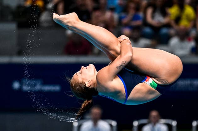 Chiara Pellacani of Italy competes in the diving 3m Springboard Women Final during the European Aquatics Championships at the Olympic Aquatic Center in Paris (France), August 4, 2026. Andrea Masini Deepbluemedia Insidefoto