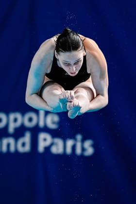 Elizaveta Kuzina of Neutral Athlete B competes in the Diving Women s 3m Springboard Final during the European Aquatics Championships at the Olympic Aquatic Center in Paris (France), August 4, 2026. Andrea Masini Deepbluemedia Insidefoto
