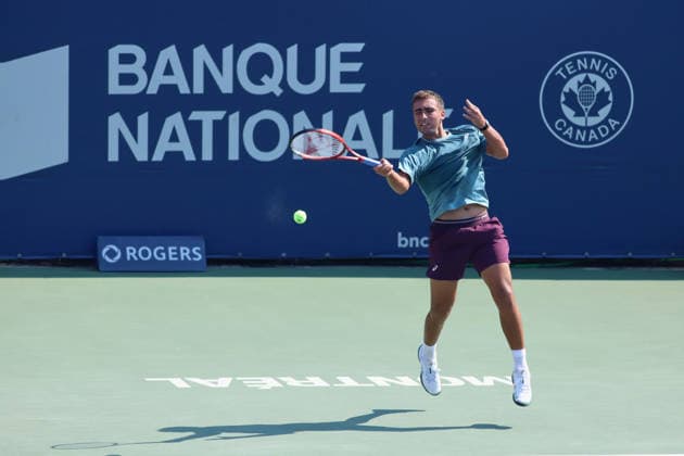 ATP, Tennis Herren Masters 1000 National Bank Open Montreal 2026 - Round of 64 - Day 4 Daniel Merida of Spain plays a forehand during the Men™s Singles round of 64 match against Liam Draxl of Canada on day 4 of the ATP Masters1000 National Bank Open at IGA Stadium. on August 4, 2026, in Montreal, Canada. (Photo by Horacio Zamora Eyepix Group) Copyright: xHoracioxZamorax xEyepixxGroupx HZ_04082026_193826