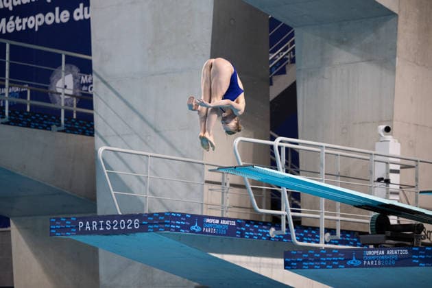 Women 3m springboard diving final European Aquatics Championships - Saint-Denis Ukraine s diver Kseniia Bochek competes in the women’s 3m springboard diving final event during the LEN European Aquatics Championships, at the Olympic Aquatics Centre in Saint-Denis, northeastern suburbs of Paris, on August 4, 2026. Photo by Raphael Lafargue ABACAPRESS.COM Saint-Denis France  Copyright: xLafarguexRaphael ABACAx