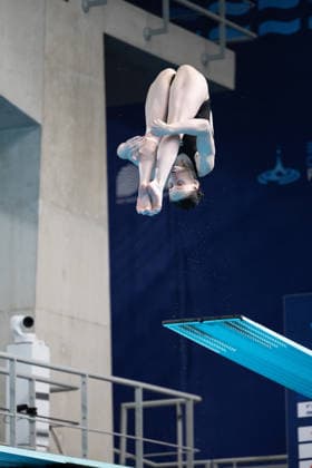 Women 3m springboard diving final European Aquatics Championships - Saint-Denis Neutral Athletes diver Elizaveta Kuzina competes in the women’s 3m springboard diving final event during the LEN European Aquatics Championships, at the Olympic Aquatics Centre in Saint-Denis, northeastern suburbs of Paris, on August 4, 2026. Photo by Raphael Lafargue ABACAPRESS.COM Saint-Denis France  Copyright: xLafarguexRaphael ABACAx