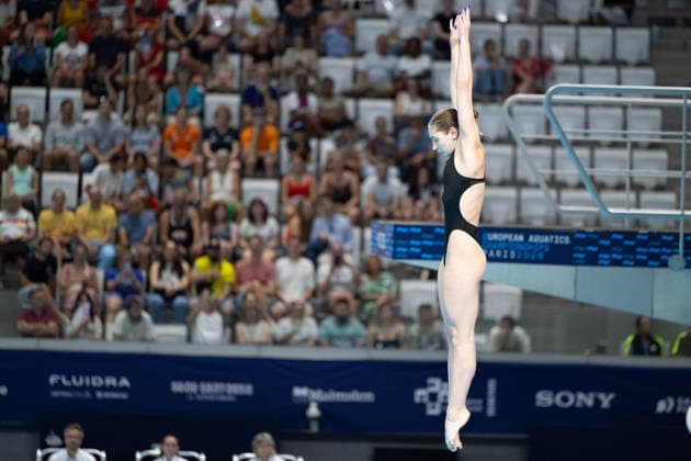 Women 3m springboard diving final European Aquatics Championships - Saint-Denis Switzerland s diver Michelle Luisa Heimberg competes in the women’s 3m springboard diving final event during the LEN European Aquatics Championships, at the Olympic Aquatics Centre in Saint-Denis, northeastern suburbs of Paris, on August 4, 2026. Photo by Raphael Lafargue ABACAPRESS.COM Saint-Denis France  Copyright: xLafarguexRaphael ABACAx
