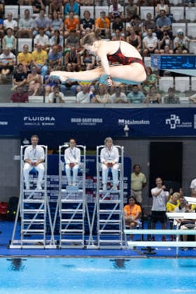 Women 3m springboard diving final European Aquatics Championships - Saint-Denis Poland s diver Kaja Skrzek competes in the women’s 3m springboard diving final event during the LEN European Aquatics Championships, at the Olympic Aquatics Centre in Saint-Denis, northeastern suburbs of Paris, on August 4, 2026. Photo by Raphael Lafargue ABACAPRESS.COM Saint-Denis France  Copyright: xLafarguexRaphael ABACAx