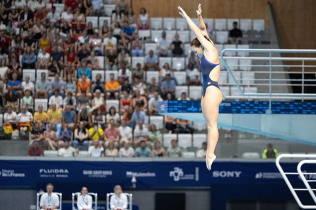 Women 3m springboard diving final European Aquatics Championships - Saint-Denis Italy s diver Chiara Pellacani competes in the women’s 3m springboard diving final event during the LEN European Aquatics Championships, at the Olympic Aquatics Centre in Saint-Denis, northeastern suburbs of Paris, on August 4, 2026. Photo by Raphael Lafargue ABACAPRESS.COM Saint-Denis France  Copyright: xLafarguexRaphael ABACAx