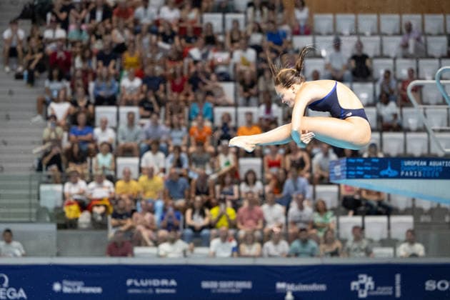 Women 3m springboard diving final European Aquatics Championships - Saint-Denis Italy s diver Chiara Pellacani competes in the women’s 3m springboard diving final event during the LEN European Aquatics Championships, at the Olympic Aquatics Centre in Saint-Denis, northeastern suburbs of Paris, on August 4, 2026. Photo by Raphael Lafargue ABACAPRESS.COM Saint-Denis France  Copyright: xLafarguexRaphael ABACAx