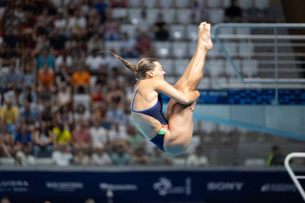 Women 3m springboard diving final European Aquatics Championships - Saint-Denis Italy s diver Elisa Pizzini competes in the women’s 3m springboard diving final event during the LEN European Aquatics Championships, at the Olympic Aquatics Centre in Saint-Denis, northeastern suburbs of Paris, on August 4, 2026. Photo by Raphael Lafargue ABACAPRESS.COM Saint-Denis France  Copyright: xLafarguexRaphael ABACAx