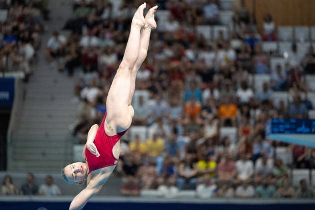 Women 3m springboard diving final European Aquatics Championships - Saint-Denis Germany s diver Jette Muller competes in the women’s 3m springboard diving final event during the LEN European Aquatics Championships, at the Olympic Aquatics Centre in Saint-Denis, northeastern suburbs of Paris, on August 4, 2026. Photo by Raphael Lafargue ABACAPRESS.COM Saint-Denis France  Copyright: xLafarguexRaphael ABACAx