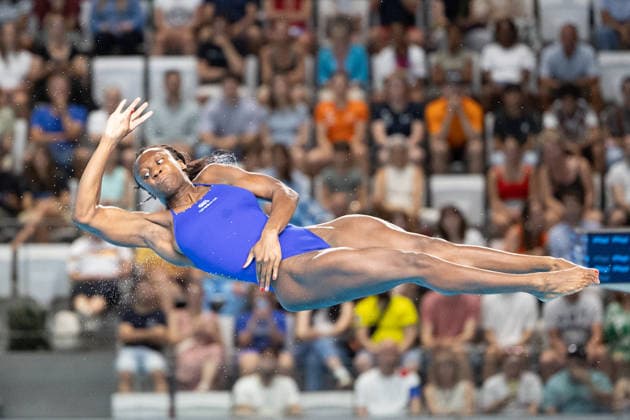 Women 3m springboard diving final European Aquatics Championships - Saint-Denis Britain s diver Desharne Bent-Ashmeil competes in the women’s 3m springboard diving final event during the LEN European Aquatics Championships, at the Olympic Aquatics Centre in Saint-Denis, northeastern suburbs of Paris, on August 4, 2026. Photo by Raphael Lafargue ABACAPRESS.COM Saint-Denis France  Copyright: xLafarguexRaphael ABACAx