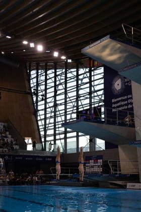 Men 10m platform synchro diving final European Aquatics Championships - Saint-Denis Divers compete in the men’s 10m platform synchro diving final event during the LEN European Aquatics Championships, at the Olympic Aquatics Centre in Saint-Denis, northeastern suburbs of Paris, on August 4, 2026. Photo by Raphael Lafargue ABACAPRESS.COM Saint-Denis France  Copyright: xLafarguexRaphael ABACAx
