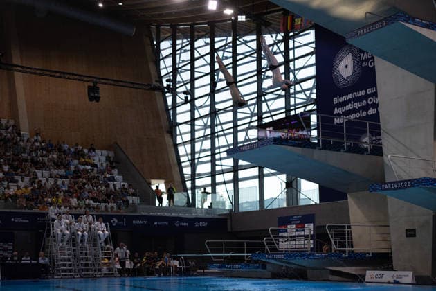Men 10m platform synchro diving final European Aquatics Championships - Saint-Denis Germany s diver Luis Carlo Avila Sanchez and Germany s diver Jaden Shiloh Eikermann Gregorchuk compete in the men’s 10m platform synchro diving final event during the LEN European Aquatics Championships, at the Olympic Aquatics Centre in Saint-Denis, northeastern suburbs of Paris, on August 4, 2026. Photo by Raphael Lafargue ABACAPRESS.COM Saint-Denis France  Copyright: xLafarguexRaphael ABACAx