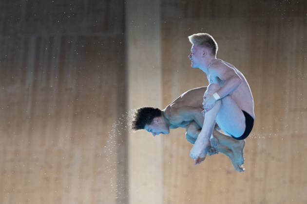 Men 10m platform synchro diving final European Aquatics Championships - Saint-Denis Divers compete in the men’s 10m platform synchro diving final event during the LEN European Aquatics Championships, at the Olympic Aquatics Centre in Saint-Denis, northeastern suburbs of Paris, on August 4, 2026. Photo by Raphael Lafargue ABACAPRESS.COM Saint-Denis France  Copyright: xLafarguexRaphael ABACAx