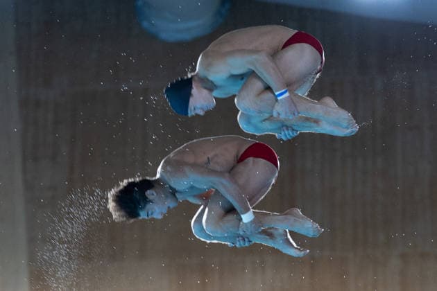 Men 10m platform synchro diving final European Aquatics Championships - Saint-Denis Divers compete in the men’s 10m platform synchro diving final event during the LEN European Aquatics Championships, at the Olympic Aquatics Centre in Saint-Denis, northeastern suburbs of Paris, on August 4, 2026. Photo by Raphael Lafargue ABACAPRESS.COM Saint-Denis France  Copyright: xLafarguexRaphael ABACAx