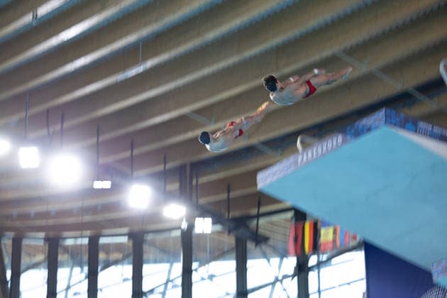 Men 10m platform synchro diving final European Aquatics Championships - Saint-Denis Divers compete in the men’s 10m platform synchro diving final event during the LEN European Aquatics Championships, at the Olympic Aquatics Centre in Saint-Denis, northeastern suburbs of Paris, on August 4, 2026. Photo by Raphael Lafargue ABACAPRESS.COM Saint-Denis France  Copyright: xLafarguexRaphael ABACAx