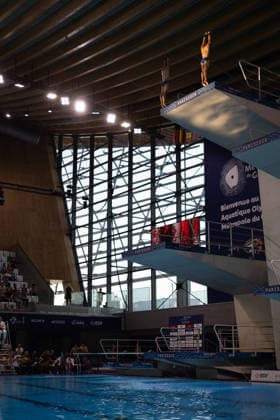 Men 10m platform synchro diving final European Aquatics Championships - Saint-Denis Divers compete in the men’s 10m platform synchro diving final event during the LEN European Aquatics Championships, at the Olympic Aquatics Centre in Saint-Denis, northeastern suburbs of Paris, on August 4, 2026. Photo by Raphael Lafargue ABACAPRESS.COM Saint-Denis France  Copyright: xLafarguexRaphael ABACAx