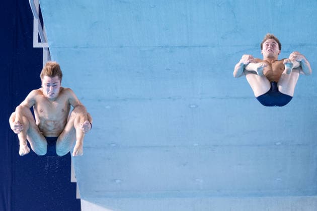Men 10m platform synchro diving final European Aquatics Championships - Saint-Denis Divers compete in the men’s 10m platform synchro diving final event during the LEN European Aquatics Championships, at the Olympic Aquatics Centre in Saint-Denis, northeastern suburbs of Paris, on August 4, 2026. Photo by Raphael Lafargue ABACAPRESS.COM Saint-Denis France  Copyright: xLafarguexRaphael ABACAx