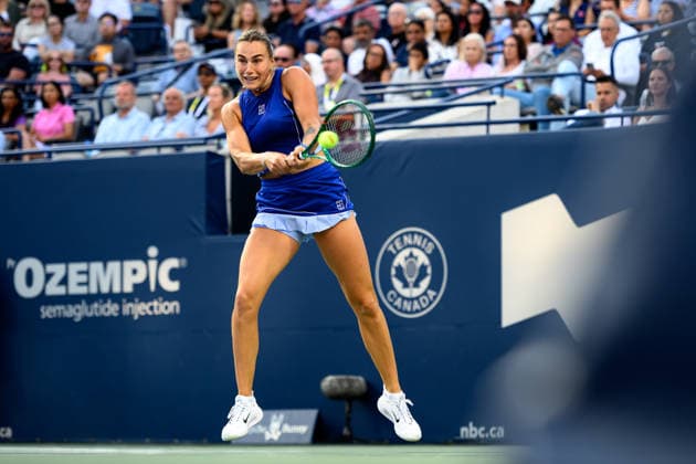 August 4, 2026, Toronto, Ontario, Canada: ARYNA SABALENKA of Belarus returns the ball during her second-round match against Moyuka Uchijima of Japan at the National Bank Open, part of the Hologic WTA, Tennis Damen Tour, at Sobeys Stadium. Tennis 2026: WTA 1000 National Bank Open Presented By Rogers.  - ZUMAr228 20260804_znp_r228_031 Copyright: xVasiliyxRyabykhx