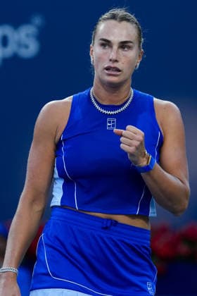 National Bank Open 2026 - Day 4 TORONTO, CANADA - AUGUST 4 : Aryna Sabalenka reacts after a point against Moyuka Uchijima of Japan in the round of 64 during the WTA, Tennis Damen 1000 National Bank Open in Toronto, Ontario, Canada on August 4, 2026. Mert Alper Dervis Anadolu Ontario Canada. Editorial use only. Please get in touch for any other usage.  Copyright: x2026xAnadoluxMertxAlperxDervisx