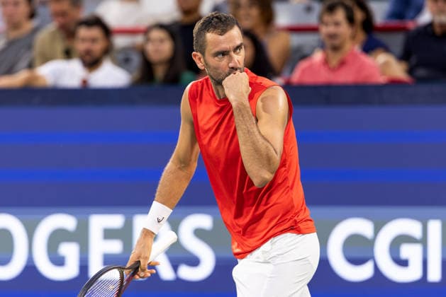August 4, 2026, Montreal, Quebec, Canada: MARIN CILIC from Croatia reaction in match against Frances Tiafoe from USA in second round at Canadian Open at IGA stadium in Montreal, Quebec, Canada on 2026-08-04 Montreal Canada - ZUMAl189 20260804_zsp_l189_121 Copyright: xYannickxLegarex