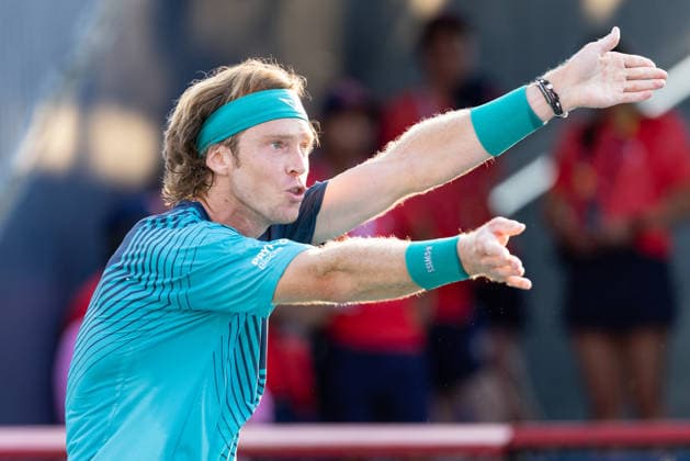 August 4, 2026, Montreal, Quebec, Canada: ANDREY RUBLEV (10) reaction in match against Juncheng Shang from China in second round at Canadian Open at IGA stadium in Montreal, Quebec, Canada on 2026-08-04 Montreal Canada - ZUMAl189 20260804_zsp_l189_119 Copyright: xYannickxLegarex