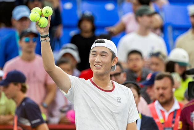 August 4, 2026, Montreal, Quebec, Canada: JUNCHENG SHANG from China after win over Andrey Rublev (10) in second round match at Canadian Open at IGA stadium in Montreal, Quebec, Canada on 2026-08-04 Montreal Canada - ZUMAl189 20260804_zsp_l189_134 Copyright: xYannickxLegarex