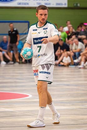 04.08.2026, xovx, Handball Lindencup, HSG Wetzlar - TV Hüttenberg Dominik Mappes (HSG Wetzlar), Freisteller Linden Stadthalle Hessen Deutschland (DE) *** August 4, 2026, xovx, Lindencup Handball, HSG Wetzlar vs. TV Hüttenberg, Dominik Mappes (HSG Wetzlar), cutout image, Linden Stadthalle, Hesse, Germany, DE