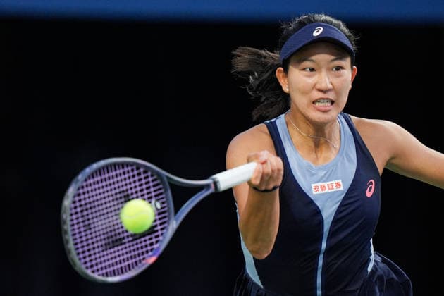 WTA, Tennis Damen Masters 1000 National Bank Open Toronto 2026 - Round of 64 - Day 4 Moyuka Uchijima of Japan returns a forehand during the Women™s Singles round of 64 match against Aryna Sabalenka of Belarus on day 4 of the WTA Masters 1000 National Bank Open at Sobeys Stadium on August 4, 2026, in Toronto, Canada. (Photo by Leonardo Ramirez Eyepix Group) Copyright: xLeonardoxRamirezx xEyepixxGroupx LR_04082026_08313