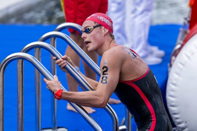 SWIMMING - EAC 2026 PARIS,FRANCE,05.AUG.26 - SWIMMING - European Aquatics Championships Paris 2026, open water, 5km, men. Image shows Luca Karl (AUT).  GEPAxpictures xPhilippxBrem