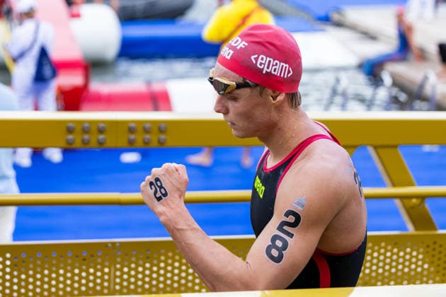 SWIMMING - EAC 2026 PARIS,FRANCE,05.AUG.26 - SWIMMING - European Aquatics Championships Paris 2026, open water, 5km, men. Image shows Luca Karl (AUT).  GEPAxpictures xPhilippxBrem