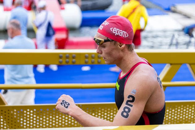SWIMMING - EAC 2026 PARIS,FRANCE,05.AUG.26 - SWIMMING - European Aquatics Championships Paris 2026, open water, 5km, men. Image shows Luca Karl (AUT).  GEPAxpictures xPhilippxBrem