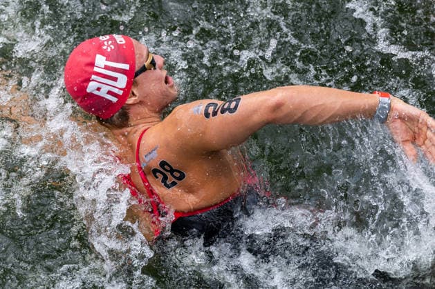 SWIMMING - EAC 2026 PARIS,FRANCE,05.AUG.26 - SWIMMING - European Aquatics Championships Paris 2026, open water, 5km, men. Image shows Luca Karl (AUT).  GEPAxpictures xPhilippxBrem